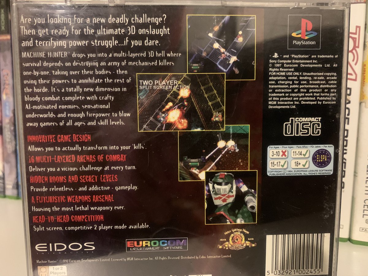 CuppaTea4Meeeee's tweet photo. #PS1day entry with this classic! #MachineHunter Me & the gf @HelpMeImBlonde_ had a quick bash at this recently having both played the demo as kids. It’s a dark, directional bloodbath shmup, timed objectives, hostage rescues, epic doom style techno music and great split screen fun https://t.co/4vgDAffIa0
