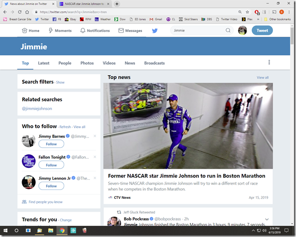 3X824's tweet photo. I like messing with @JimmieJohnson probably more than the next guy but what's up with this headline? Couple down years and he gets this? #FormerStar 😀 https://t.co/hmIrjafotL