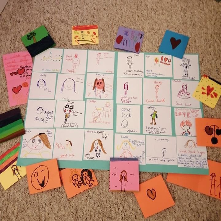 StepWithKyra's tweet photo. It's been a week of sad goodbyes to friends, family and colleagues. Thanks to everyone who's wished us well, made cards and given us hugs full of love. There was a sad goodbye for the cat too, we're grateful for Nicola and James looking after him whilst we're gone. #StepWithKyra https://t.co/euKNuU509h