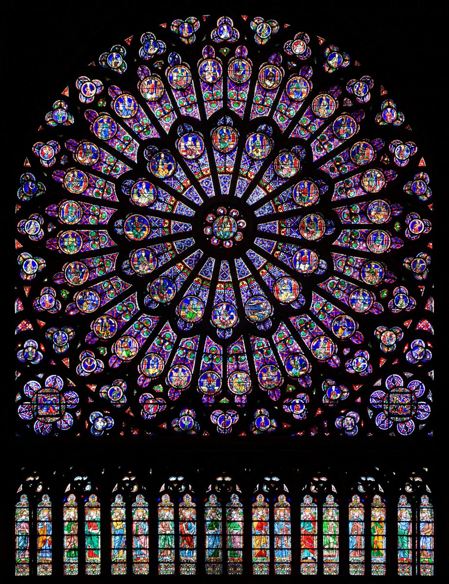 Today we have presumably lost some of the most beautiful stained glass windows ever made. North rose window of Notre Dame de Paris. (window dates from about 1250 and is 12.9 meters in diameter)