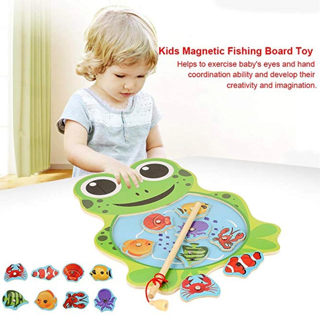 Magnetic Fishing Board Frog Fishing Toy For Kids #magneticboard #fishingtoy #educationaltoy #toy #toys #woodentoys #organictoys #toyshop #UStoyshop #toyideas #puzzle #sortinggame #intelligence #gift #kids #parentchild #game #fun #preschool #educational #game #babies