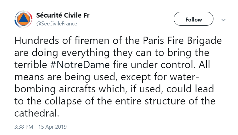 MichBonnerTV's tweet photo. @realDonaldTrump French officials have not only responded to this tweet, but they did so in English: https://t.co/hDpVEuqxEJ