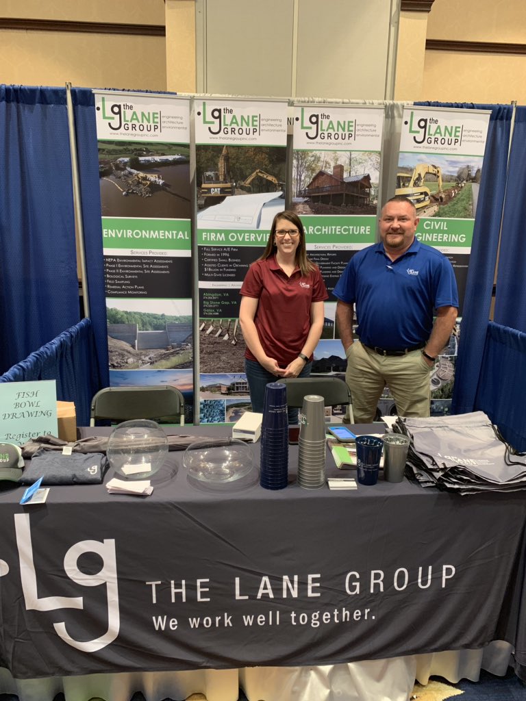 TheLaneGroup2's tweet photo. Getting ready for the Rural Water Conference. Chris Mullins @wolfpackhokie and Paula Riffe aka the Marketing Department getting the booth ready. https://t.co/PQaagbLlFC