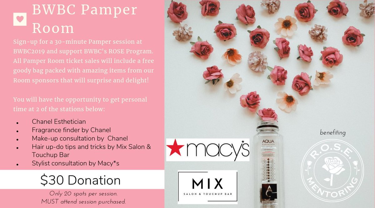 Who wants to get pampered for a great cause? For just $30, get two amazing beauty services, all while supporting our R.O.S.E. Mentoring Program. Get your tickets today at bakersfieldwomen.org. #BWBC2019