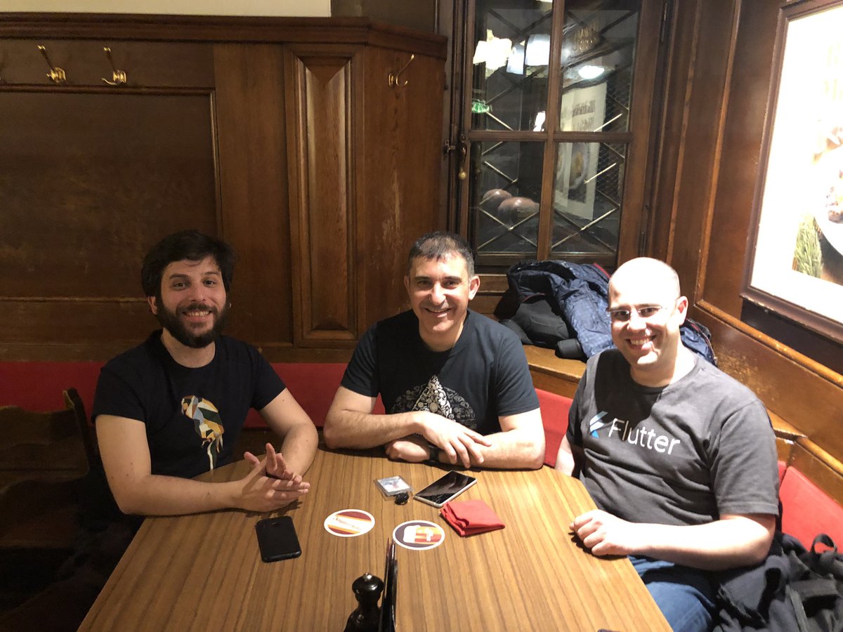 davilagrau's tweet photo. Glad to have @Akelael and  @ABarroso tonight at @GDGZH presenting about #flutter and #fuchsia #developers Thank you @kate_sheremet #WTM https://t.co/fsMLpqiePB