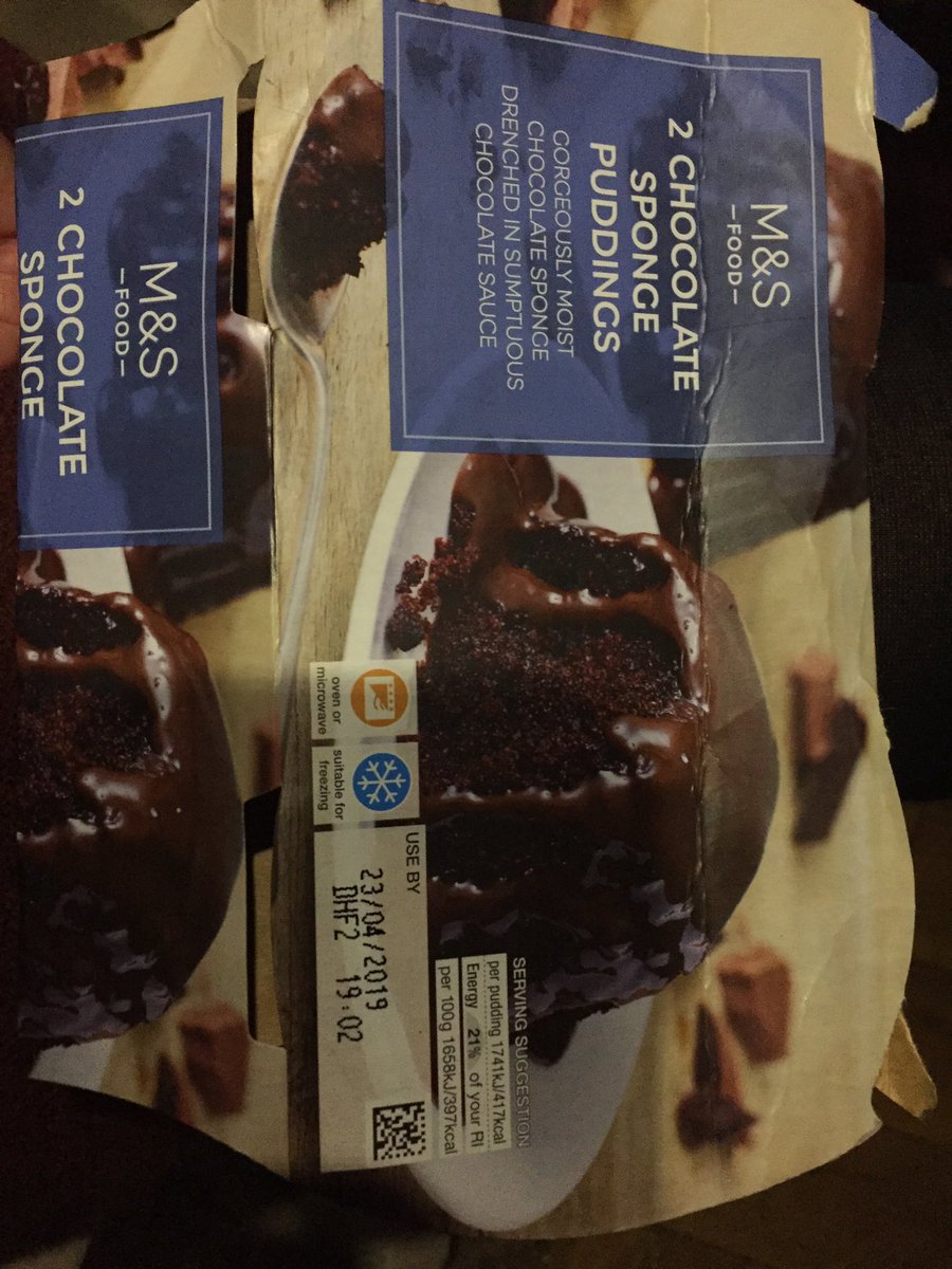 RebeccaLouSharp's tweet photo. @marksandspencer We just cooked your chocolate puddings purchased today and they are inedible - they taste as if they have been made with sour milk. We’ve had them lots of times before and they are usually delicious so maybe a batch manufacturing problem? https://t.co/USbrMDk7Fi