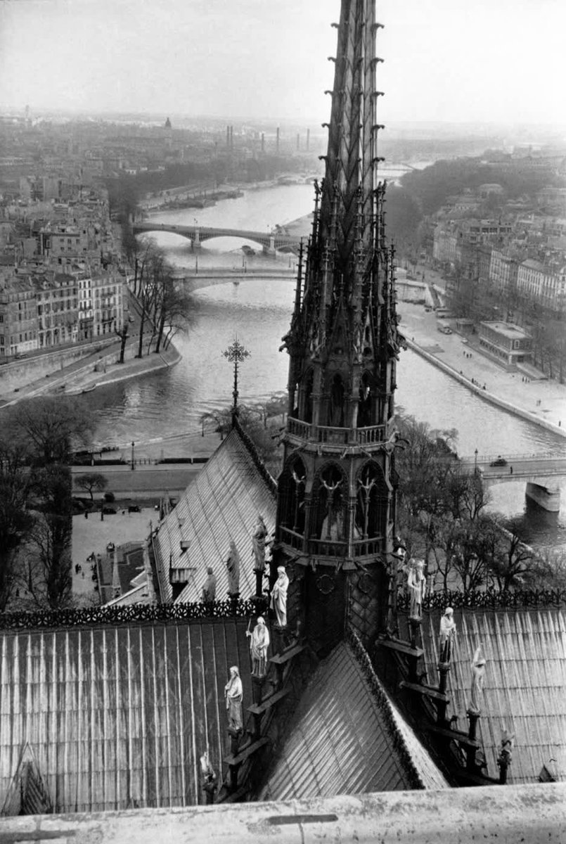 stjohnsphoto's tweet photo. Henri Cartier-Bresson #photography 
View Atop Notre Dame, Paris, 1948.
#notredamn #paris

Such sad scenes from Paris this evening. The loss of a magnificent and beautiful building. https://t.co/cxgTEdJM0s