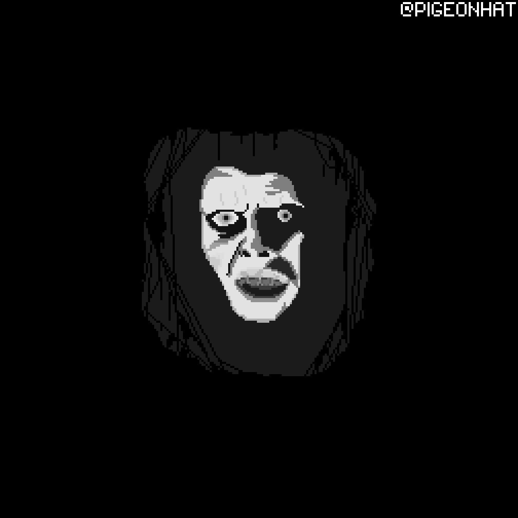 pigeonhat's tweet photo. What’s that? I actually finished a piece of art this month??? My entry for #framedpixels #nightmares theme. Used to have reoccurring nightmares about this face when I was kid. Still don’t like looking at it now.

#pixelart #pixelartist #horror https://t.co/rxsgg8Y15r