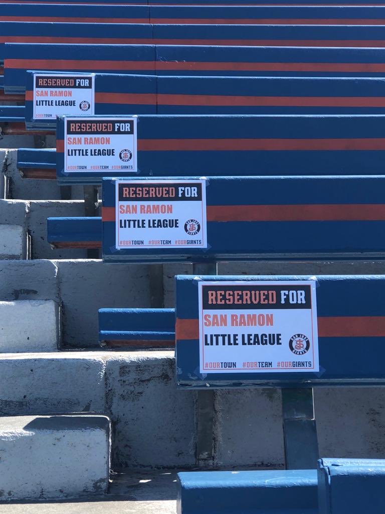 SanRamonLL's tweet photo. Thanks to all that came out to @sjgiants for the SRLL Day. Kids got on field training, we got to throw out the first pitch, and announce the Giant’s batters.  #SRLLBSBL https://t.co/cvjNQ09U7P