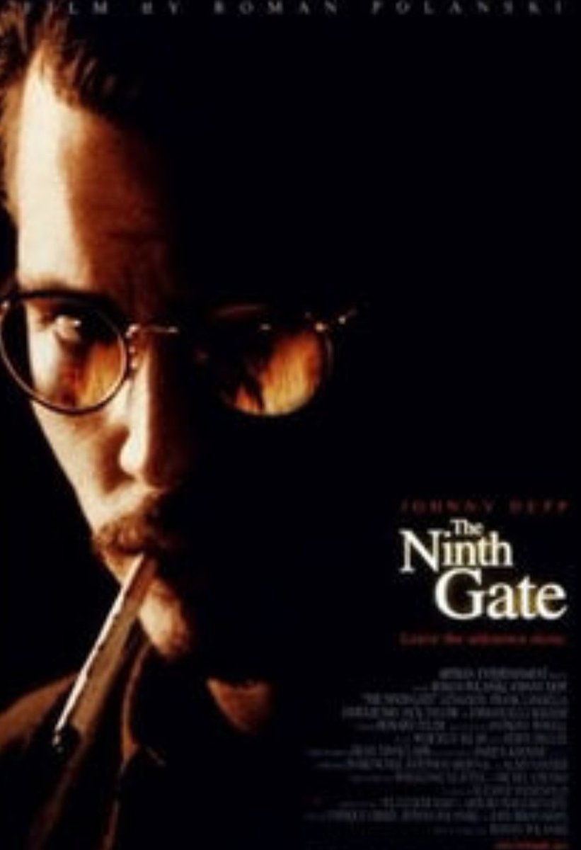 thekingofshlock's tweet photo. @TraCee_tr I liked the character Dean Corso in The 9th Gate. He was a sarcastic, chain smoking dork who liked to research weird shit. 

I'm like the unattractive, marginally intelligent, impoverished version of that character in the bootleg, straight-to-DVD, sold at gas station version. https://t.co/uc0L2oTYUM
