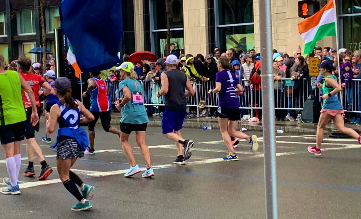morganmhume's tweet photo. SPOTTED: Members of the @261Fearless charity team making their way to the finish line and to meet @KVSwitzer! There’s no amount of rain that can stop this #girlpower at the @bostonmarathon. #BostonMarathon2019 #ReportingWithDan https://t.co/uqp1UJYHdT