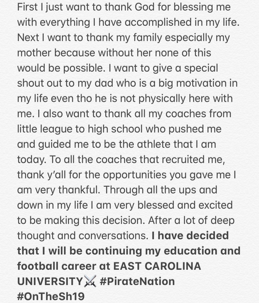 CollinHarding_'s tweet photo. 110% Committed๐ดโโ ๏ธ
#PirateNation #NoQuarter
Thank you for this opportunity. @CoachHansonJMU @DrewDudzik @ECUCoachHouston https://t.co/EbH06tVdAO