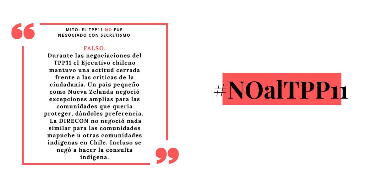Mañana será votado en sala el TPP-11 en una única instancia y con quórum de ley simple. Infórmate de los mitos al respecto y digamos #NOalTPP11