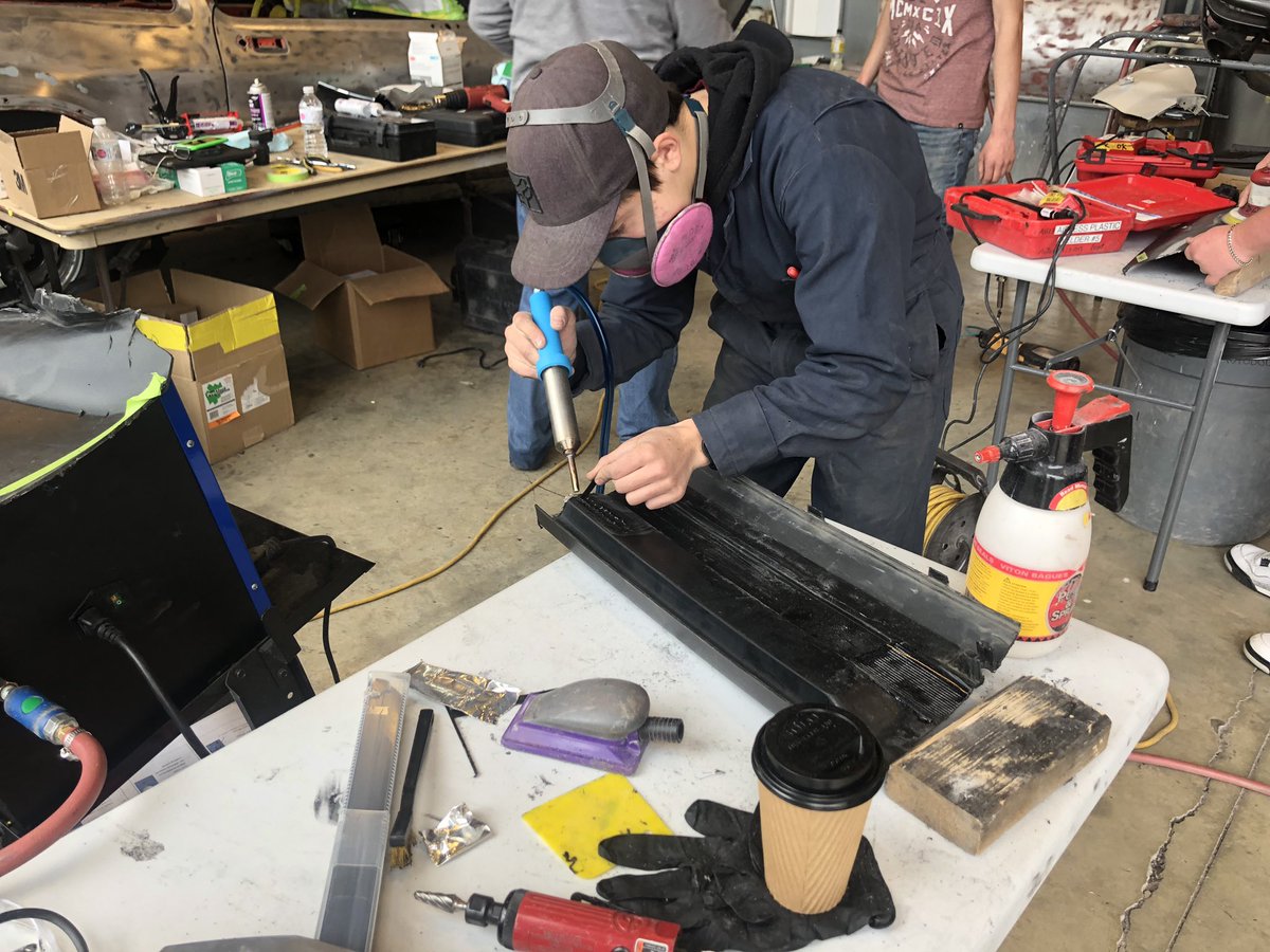 SD61Careers's tweet photo. Congratulations to our talented @vichighsd61 #AutoBody Career Pathway students on receiving their @ita_bc cards! Through our partnership with @VccAutobody, these @sd61schools students are getting their Level 1 training while still in high school! #sd61learn @RGPopow @ita_youth https://t.co/tBYELEzVee