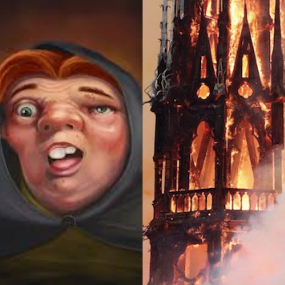 Riesco a sentire il pianto di Quasimodo echeggiare nella notte
#NotreDameFire