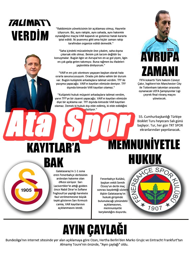 Diz_Hayran's tweet photo. Yeni sayfa sizler ile birlikte baskıda
#spor #süperlig #futbol #Fenerbahçe  #Beşiktaş #Galatasaray #haber #VARKayıtlarıAçıklansın #çukuragel #BanaGöre #RivadaNelerOldu #niçinTwitter #TürkiyeninNabzı #SporSaati #Hiçlik #derinfutbolvarsa #takip #tt https://t.co/ASWBisHPQm