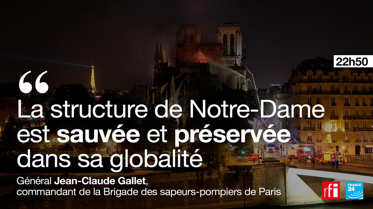 🔴 #DIRECT : la structure de #NotreDame de Paris "est sauvée dans sa globalité" 

Suivez les derniers développements sur <a href="/FRANCE24/">FRANCE 24</a> ➡ f24.my/4kQu.t