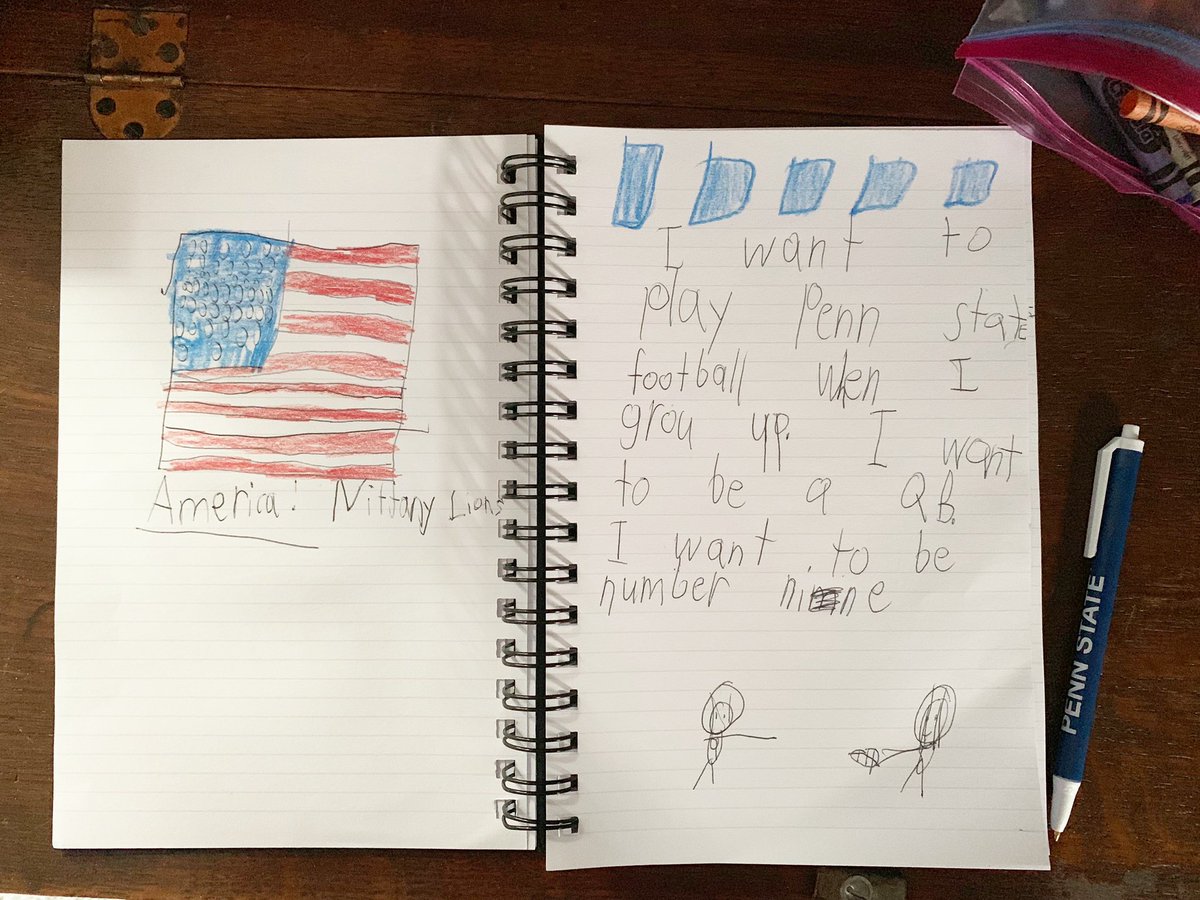 My 7 year old son wrote this last night... There is truth to writing down your goals! <a href="/McSorley_IX/">Trace McSorley</a> <a href="/coachjfranklin/">James Franklin</a> <a href="/psufootball/">Penn State Football</a>