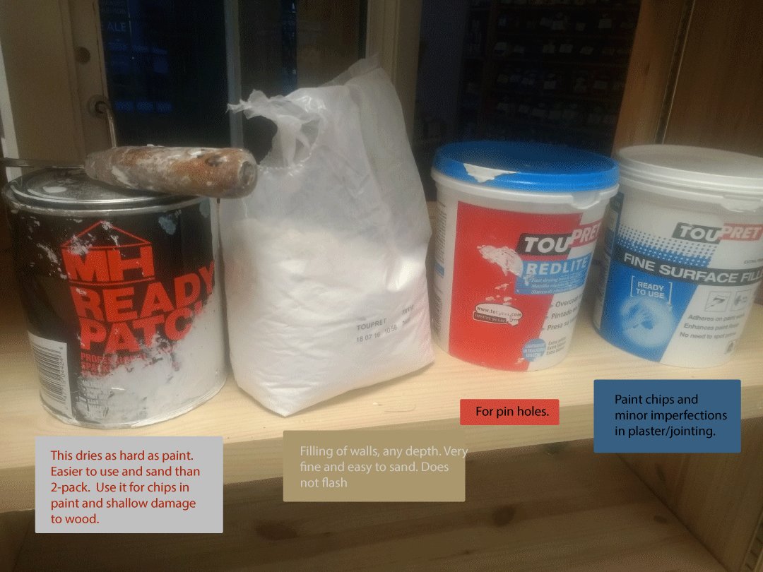 PaintBallater's tweet photo. My current most used fillers. What are you using? #toupret #rustoleum #tx110 https://t.co/ScfTmb1bP9