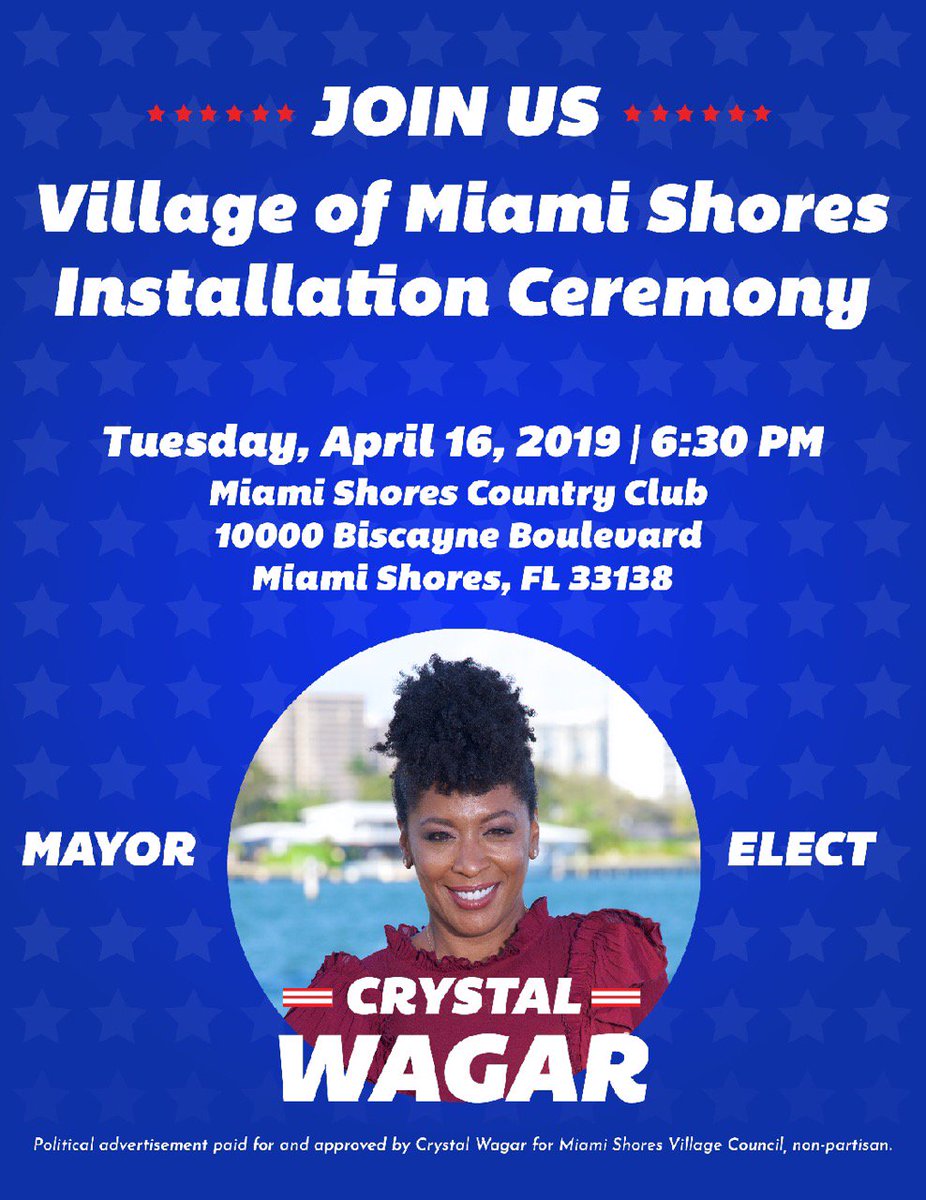 MiamiShoresPoC's tweet photo. Congratulations to @MrsWagar on her historic win of #firstblackmayor of Miami Shores @miamishores1932 #mspoc https://t.co/ymBbnXJ30o