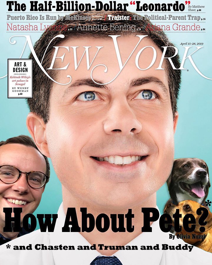 PetsForPete's tweet photo. Amazing to see @PeteButtigieg’s @NYmag cover article by @OliviaNuzzi! We just had some minor edits to the cover in re: @Chas10Buttigieg and @firstdogsb. Pls see attached, thx. 🐾 

cc @Lis_Smith

#petsforpete #peteforamerica #pete2020 https://t.co/ZubroPBUjt