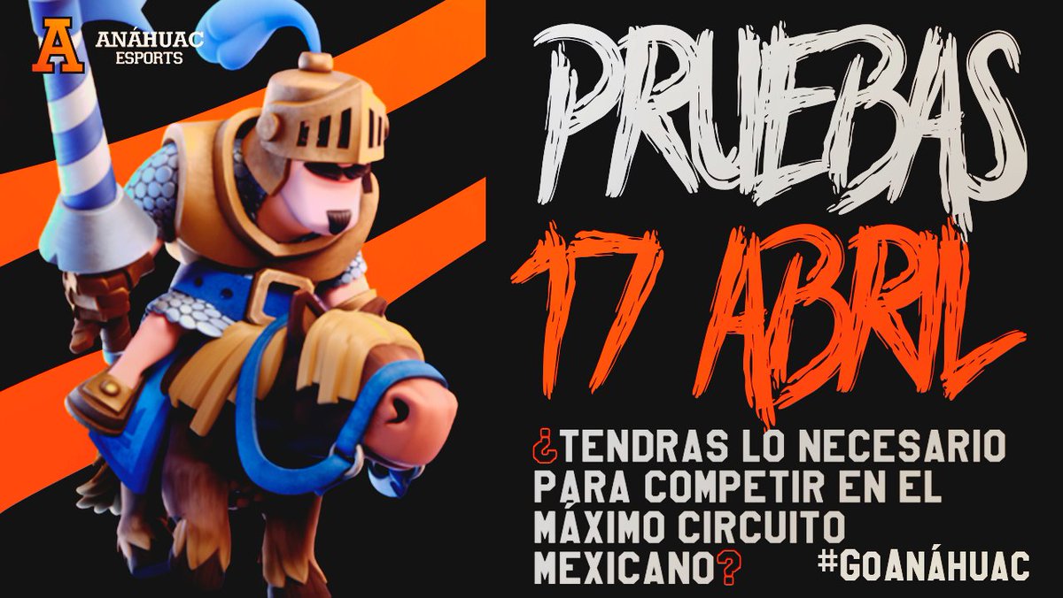 ¿Eres de México y buscas competir en el máximo circuito mexicano?

AnáhuacE realizará pruebas para ingresar al equipo. Contáctanos vía MD con lo siguiente:
•NameTag+ID 
•Capturas de tu perfil en donde sean visibles tus estadísticas

¡Pruebas el Miércoles 17 de abril!
#GoAnáhuac