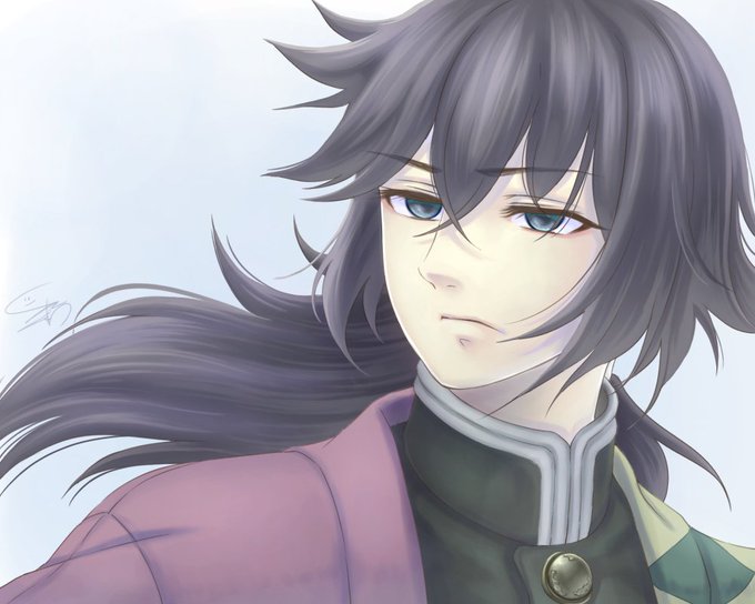 暮維守さんがTwitterに投稿した冨岡義勇(鬼滅の刃)のイラスト。