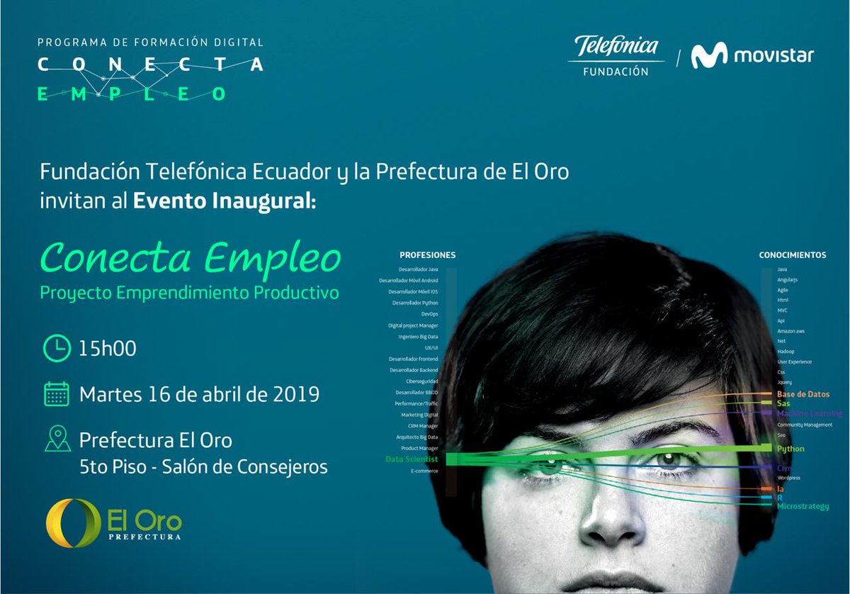•@fundaciontef_ec y su programa Conecta Empleo en alianza con la Prefectura de El Oro te invitan al evento inaugural 
del proyecto “Emprendimiento Productivo”.

¡Te esperamos!