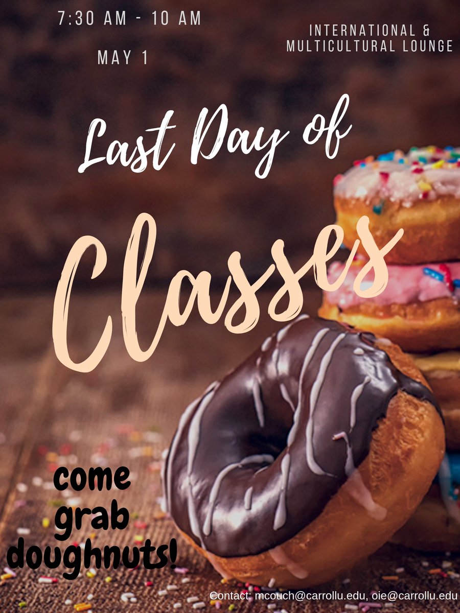 Celebrating the end of the semester with a sweet tooth! 
May 1 at MacAllister Hall