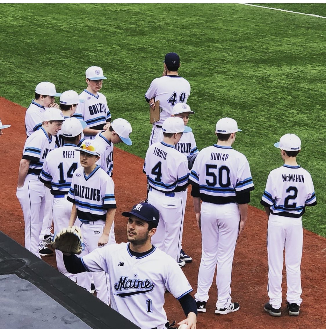 MaineGrizzlies's tweet image. This weekend Maine Grizzlies Black came on the field for the National Anthem here at Mahaney Diamond. The boys had the chance to see University of Maine sweep UMass Lowell this weekend #WeAreDevelopment #PROCESSoriented