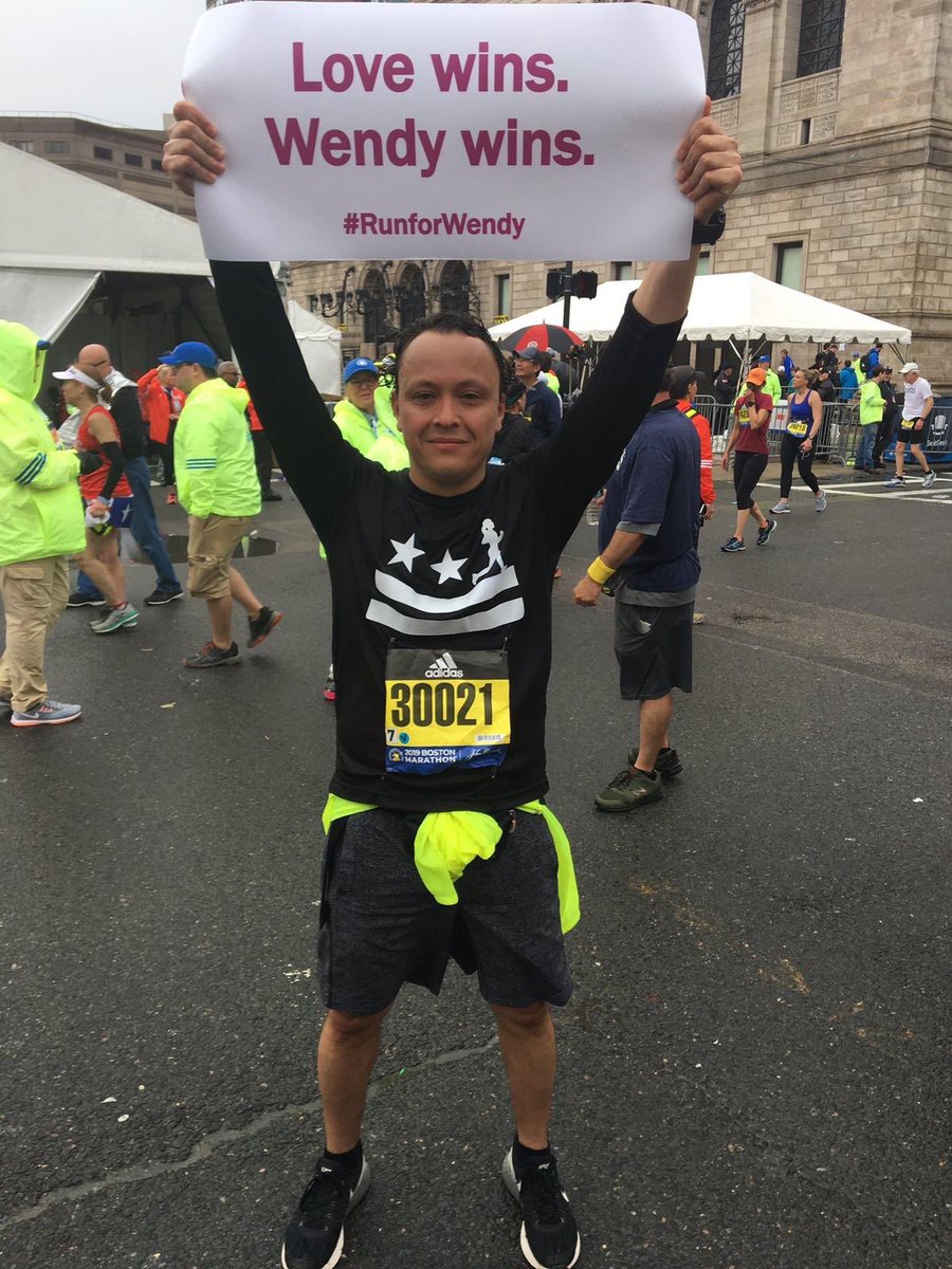 He did it! He ran the iconic #BostonMarathon in honor of #WendyMartinez! Thank you from the bottom of our hearts to @MartyForBoston for his incredible leadership and overwhelming support, and to <a href="/LingziFDN/">Lingzi Foundation</a> for making this possible. We are so grateful! #RunForWendy #LoveWins
