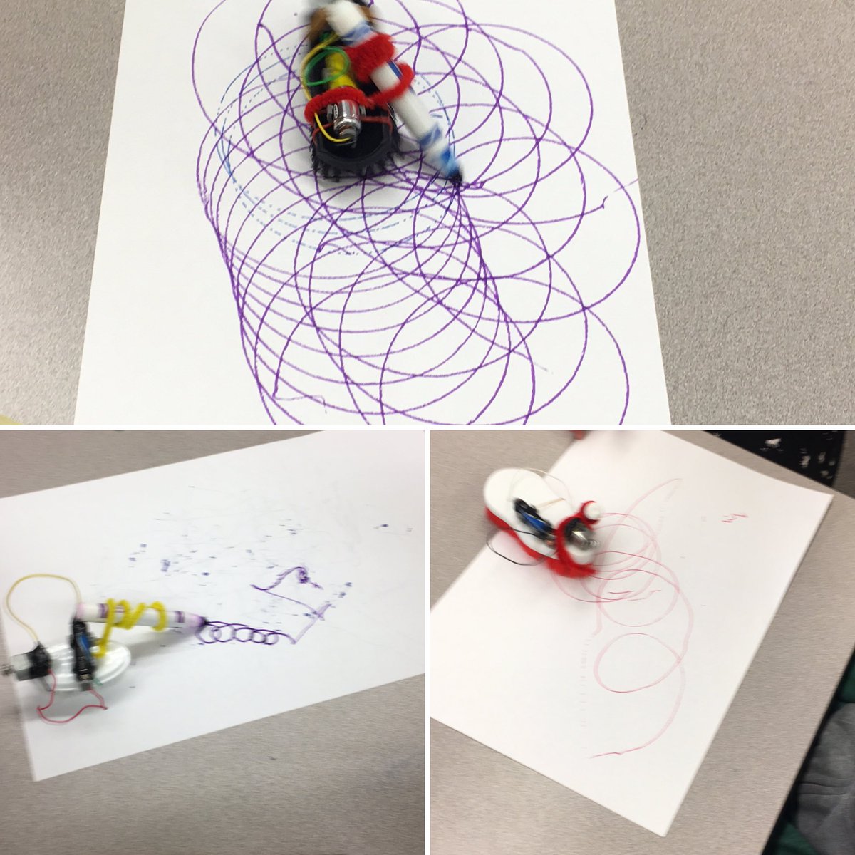 2G makers exploring circuit basics, off balance motors, and art with brush bots. Teams worked the D-process in picking their brush and how to keep everything connected. Lots of iterations and perseverance. <a href="/rhk8_tech/">Raleigh Hills Tech</a> #bsdfuturemakers
