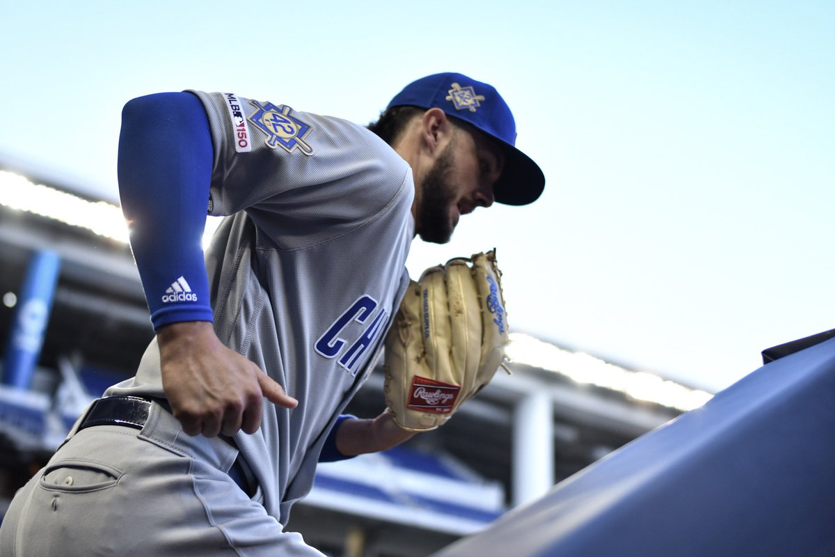 Cubs's tweet photo. Play ball! #EverybodyIn 

#Jackie42 https://t.co/z7Hld1z9iO