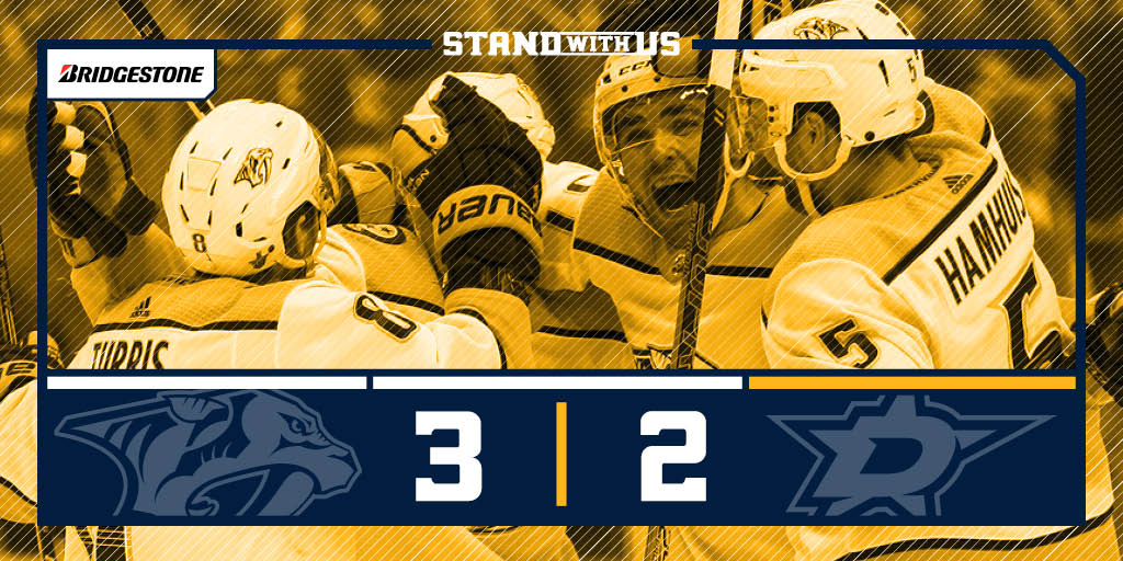 PREDS WIN!!

We take a 2-1 series lead!

#StandWithUs | #NSHvsDAL