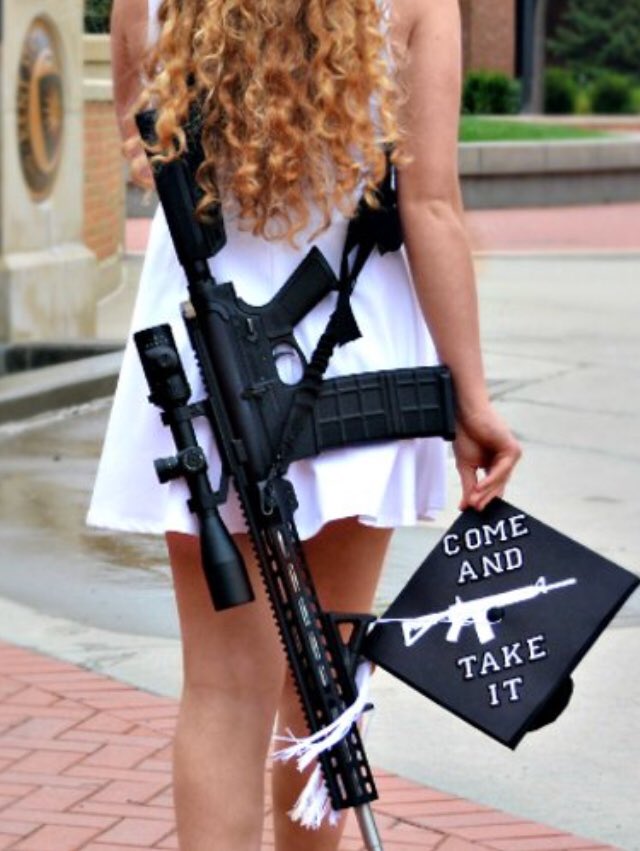 Live_Niceness's tweet photo. @KaitMarieox @BernieSanders Bitch you literally walk around with assault riffles like it’s the latest Gucci purse. I would not want your potential school shooter ass around me. https://t.co/8GzmBgRVfl