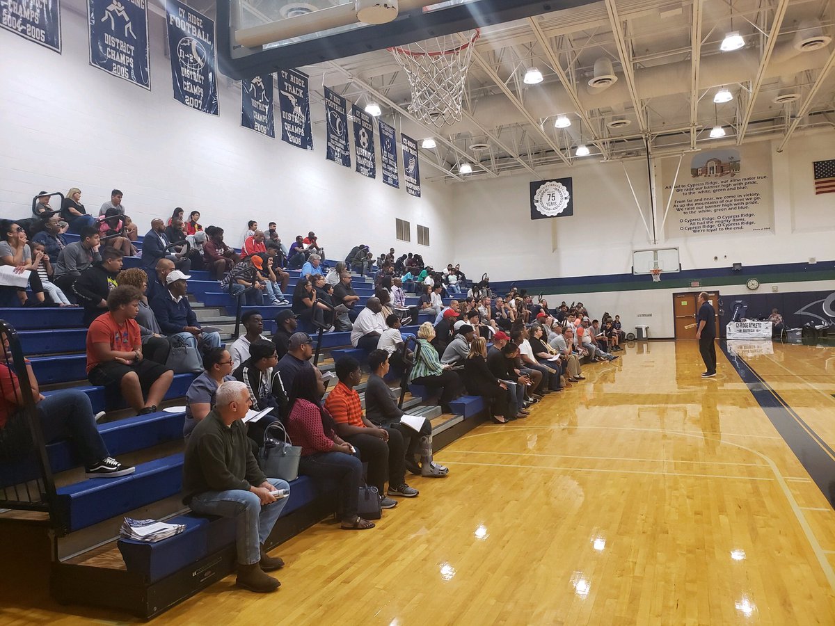 coachshanle's tweet photo. Enjoyed every minute of tonight’s @RamNationCRHS Spring Football Parent Meeting. #4Values #3Beliefs #2Principles #1Purpose
Be Great. Be Proud. Be Rams.
@CypressRidgeHS @Dean_CFISD @truittcfisd @CampbellGators https://t.co/Uu5SdSqIUg