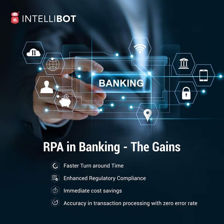 IntellibotRPA's tweet photo. Banks run on numbers and digits, so it only makes sense for the computers to do the hard part of the whole process. Banks across the globe have chosen Robotic Process Automation (RPA) to make their workflow simpler and foolproof.
Major gains-
#AutomationinBanking #RPA https://t.co/4jvnaymvKy