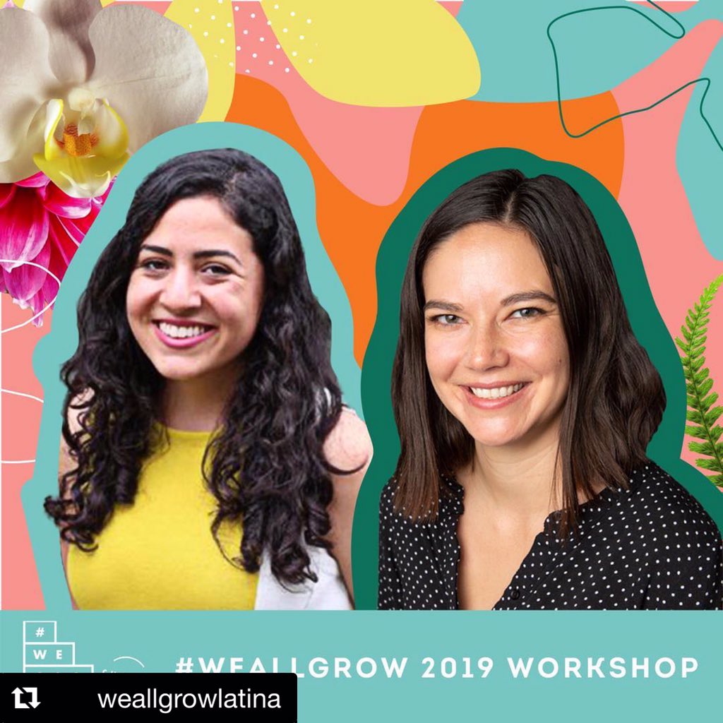 So excited that @neaschulze and I will be presenting at #WeAllGrow Summit, hosted by the amazing @WeAllGrowLatina. We’ll be representing @MujerProblema and talking hashtag activism. #WeAreCHANGEMAKERS