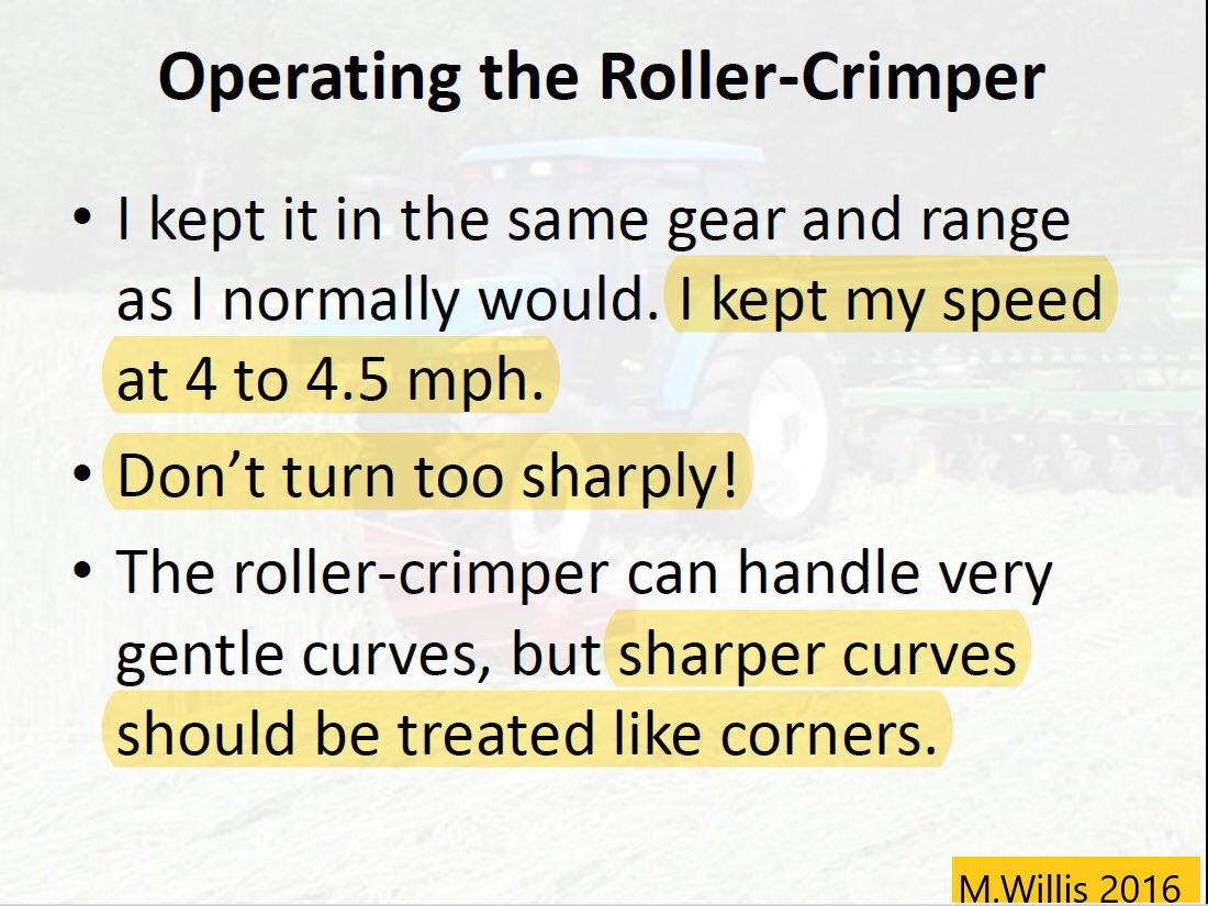 Rouleau faca : sa structure monocylindrique rigide oblige à adapter son utilisation selon les formes de parcelles. Il nécessite d'intervenir sur des sols nivelés et pas trop pentus. Une mauvaise qualité de travail peut engendrer des difficultés de semis ou de levée...