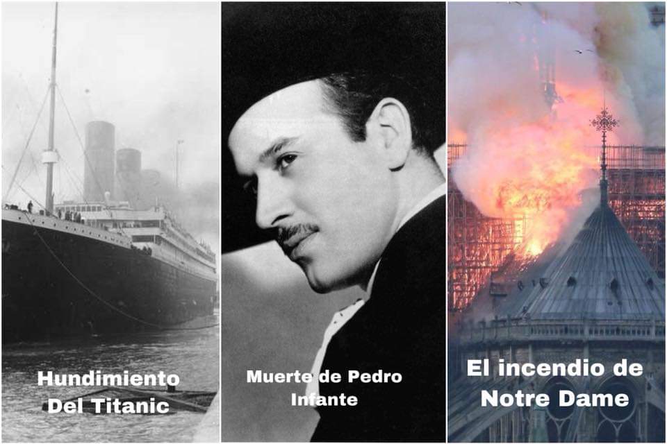 canal80_atlixco's tweet photo. #ParaTerminarElDía un dato cultural e histórico 
#UnDíaComoHoy Tres tragedias marcaron este día en el mundo a 62 años de la muerte de Pedro Infante, el ídolo del pueblo en México, el hundimiento del Titanic en 1912 y ahora  el incendio de #NotreDame.
#NotreDameEnLlamas https://t.co/lcQgACxUNH