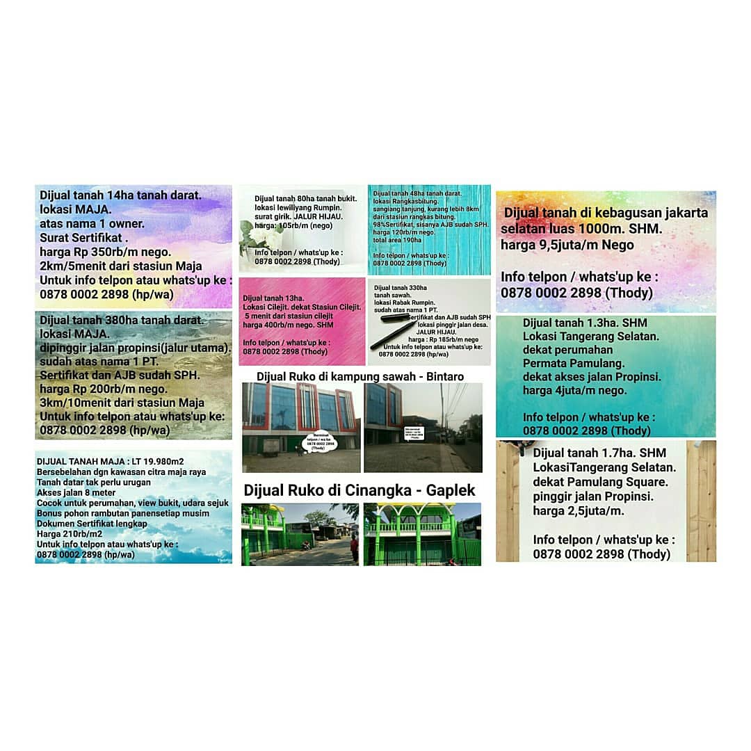 Property_89's tweet image. ~ Dijual tanah di 10 lokasi, ruko di 2 lokasi, dan rumah di 3 lokasi.
Berminat dengan tanah, ruko atau rumahnya, telpon / wa ke :
0878 0002 2898