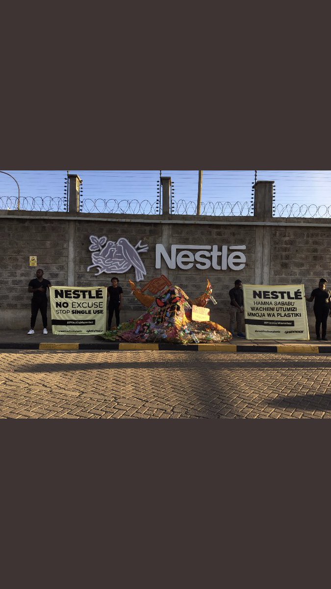 gp_kenyagroup's tweet photo. There comes a time we get tired of clean up and decide to send a message back to owners of #Plastic. Today @NestleEAR to deliver a #Plasticmonster and ask them to act with urgency on their #PlasticPollution footprint 
So help sign petition https://t.co/w9NWTb3G14 to take action https://t.co/rdb723LgqI