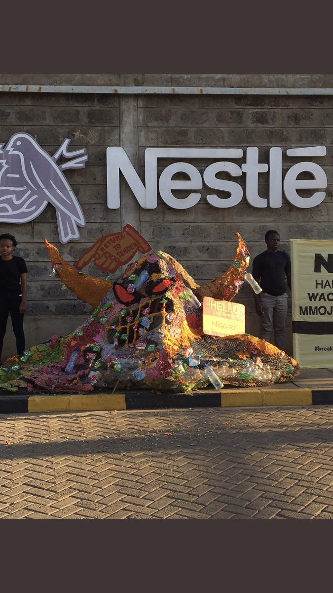 gp_kenyagroup's tweet photo. There comes a time we get tired of clean up and decide to send a message back to owners of #Plastic. Today @NestleEAR to deliver a #Plasticmonster and ask them to act with urgency on their #PlasticPollution footprint 
So help sign petition https://t.co/w9NWTb3G14 to take action https://t.co/rdb723LgqI