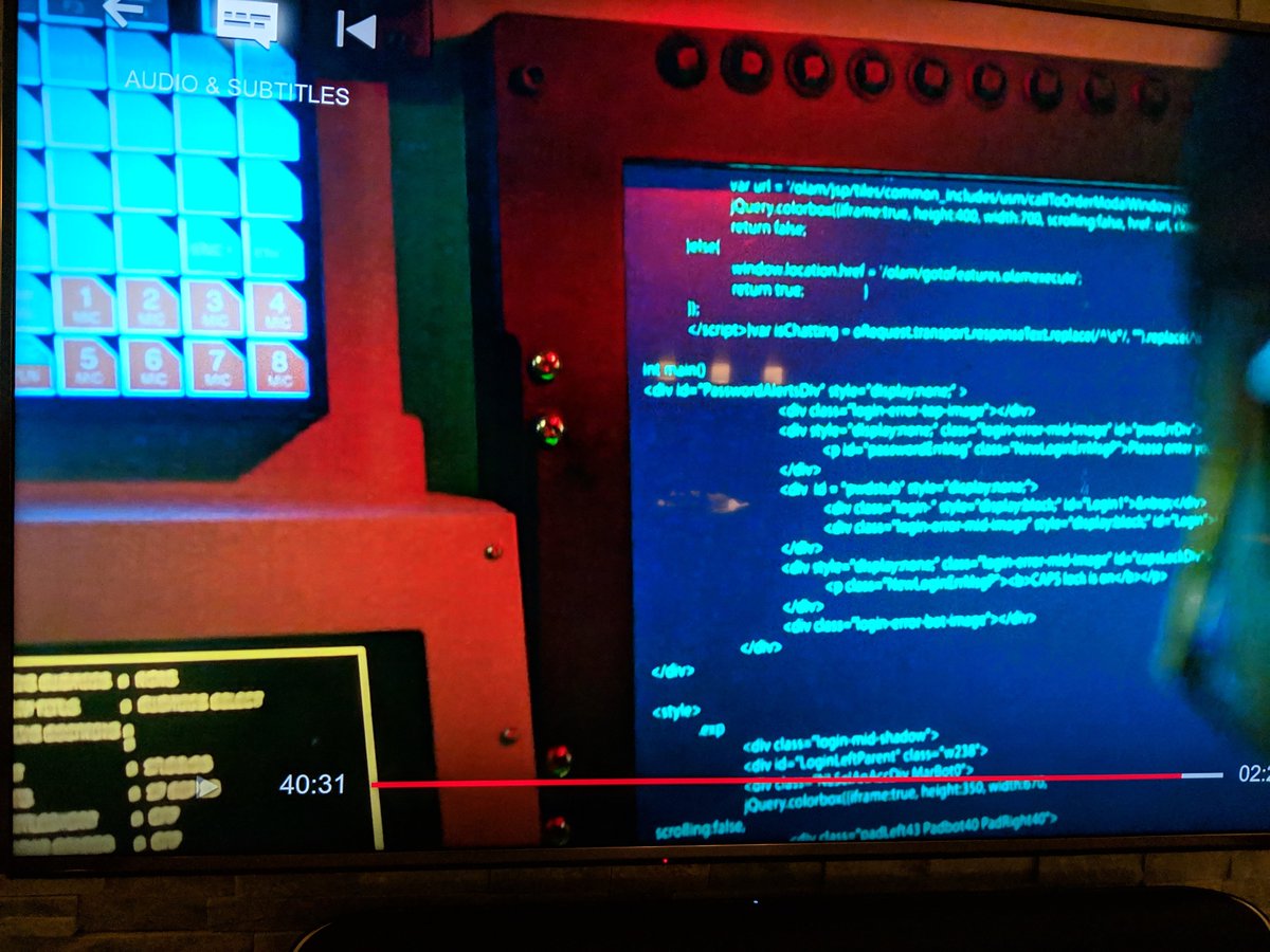 brcewane's tweet photo. I love watching TV shows that talk about tech. "This tech is ancient, I can't crack it.. literally nuts and bolts".. zoom in.. it's HTML with jQuery 🤣 #BlackLightning https://t.co/VIMWdjzsYI