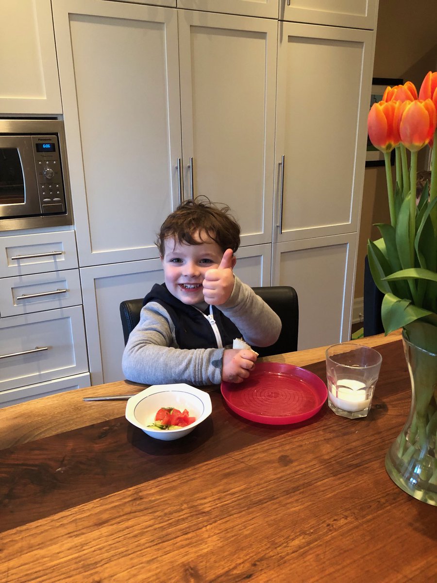 BabyMillerB's tweet photo. Officially four! From all of me to all of you, thank you for following. This is Miller, signing off from social media until I’m a teenager! Thumbs up, everybody! https://t.co/v6Nzk3i2ih