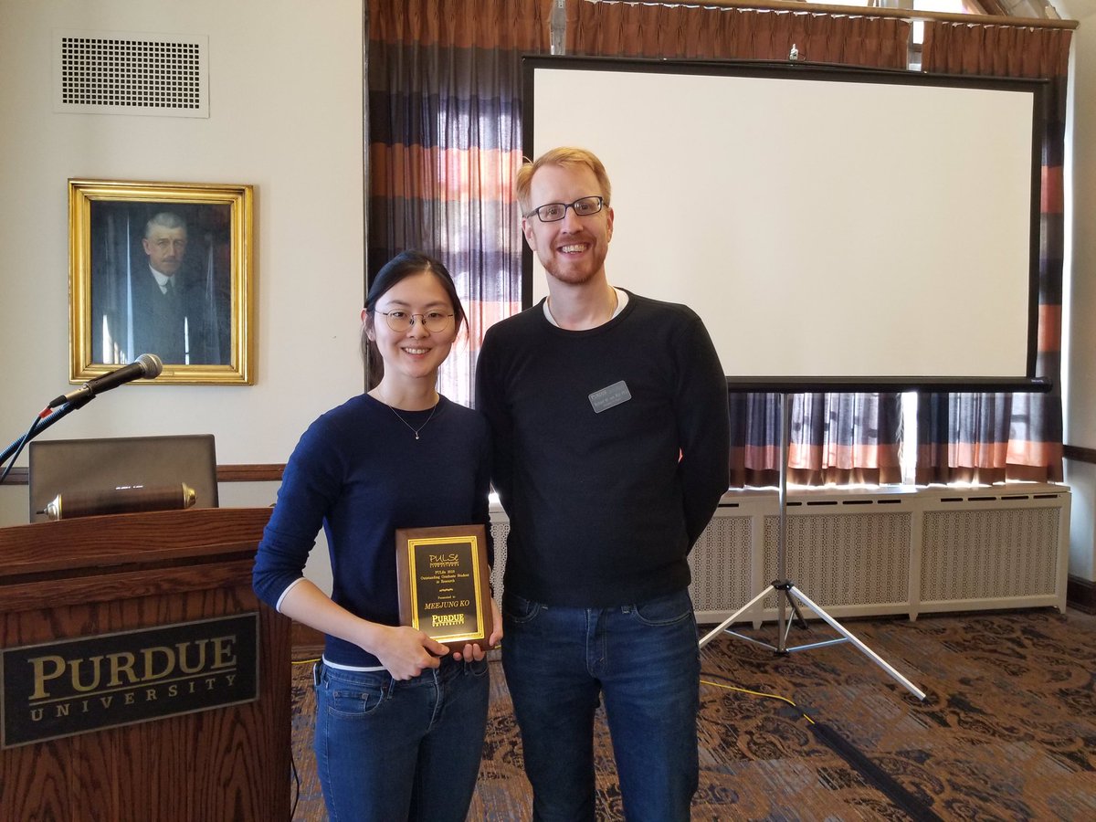It is my honor to receive the PULSe outstanding graduate student award in teaching! Special thanks to my mentor Dr. van Rijn, my labmate, and my undergraduate students in @Van_Rijn_Lab. #STEMeducation