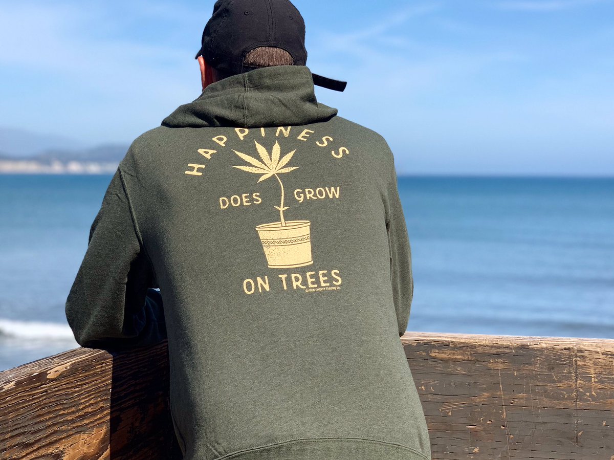 420TradingCo's tweet photo. 🌱And...Drop! The #Happy #Tree #Hoodie (tanks &amp; tees too) is live now. Grab one while the Four/Twenty sale is #rollin and save yourself a few bucks. Happy 4/20 week!✌️ #hightideschillvibes #pothead #stayhigh #stonergirl https://t.co/Ddjkegj2Dz