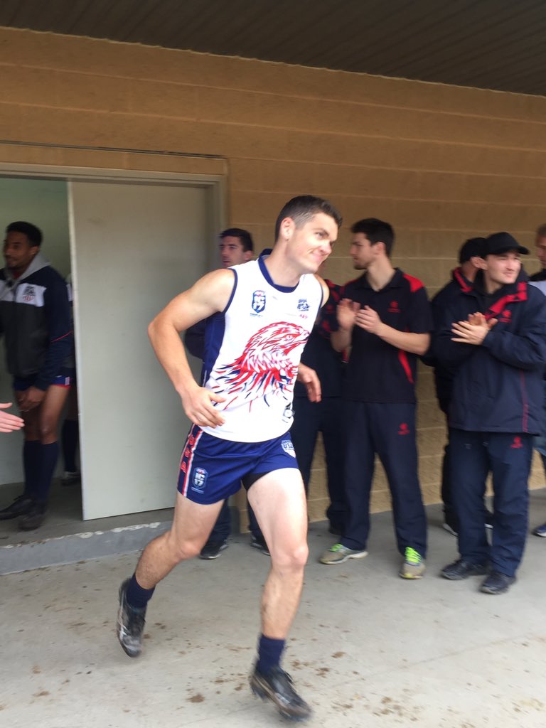 I am the Head Coach for the USA National Australian Rules Football Team.   I’m saving you a spot for the next tryout <a href="/TeamCoco/">Team Coco</a>   I heard you really showed them how to do it with the Swans!   Let me know your sizes so I have your jumper ready!!