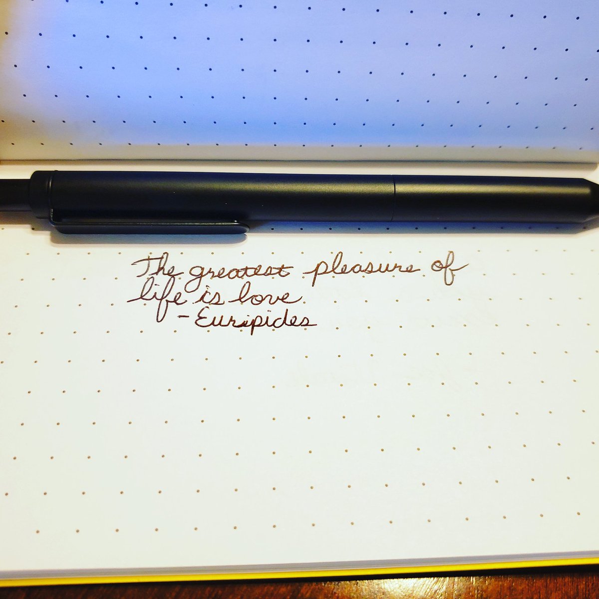 GentlemanRevie1's tweet photo. Here's the quote of the day using the pen I'm reviewing this week, @inventeryco interchangeable mechanical pencil and pen.
#mondaymotivation #monday #pen #mondayquotes #ink #writing #penoftheday #nib #pensofinstagram #penporn #pennerd #currentlyinked #penandink https://t.co/VLVkfhCLyG