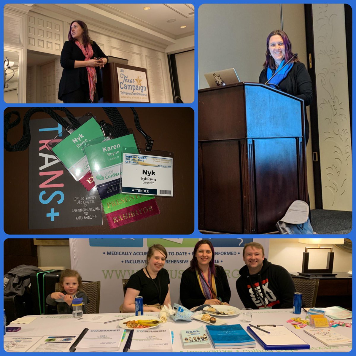 _unhushed's tweet photo. Tomorrow completes 3 cons in 3 weeks! Our team exhibited &amp; presented at #nsec19, our director of ops &amp; design was a workshop guest panelist at the Perinatal Mental Health and Wellness Conference, and we exhibited at #TxCampaign where @karenrayne was the opening keynote. Woo! https://t.co/O29yfHTQsL